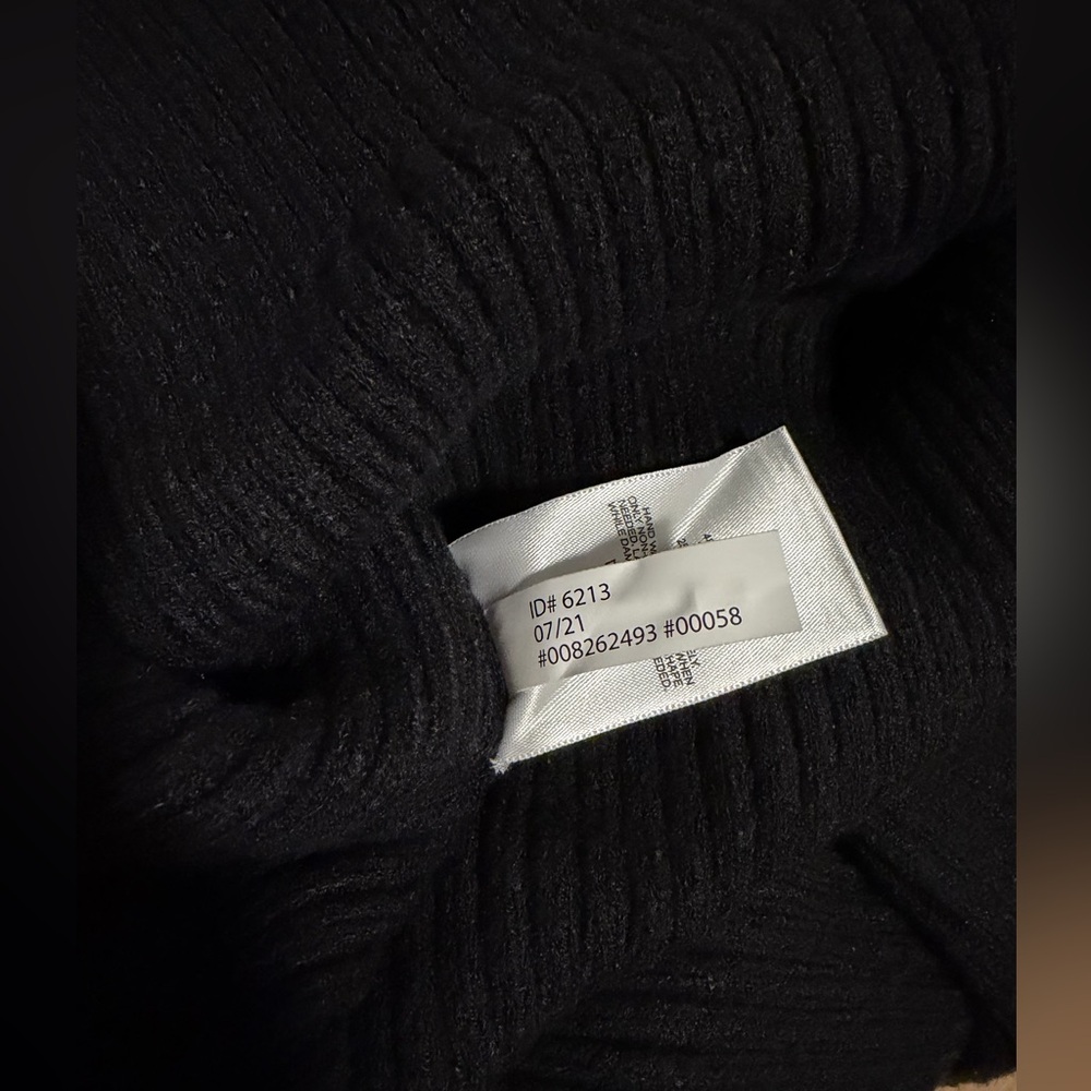 Express Black Ribbed Crystal Encrusted Neckline Puff Shoulder Sweater Women’s Sm - Picture 8 of 10